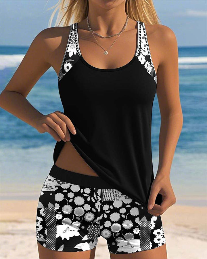 Zaya™ - Linen Printed Swimsuit