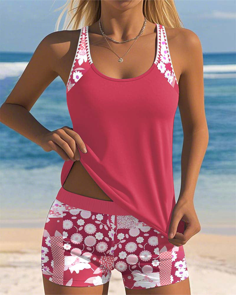 Zaya™ - Linen Printed Swimsuit
