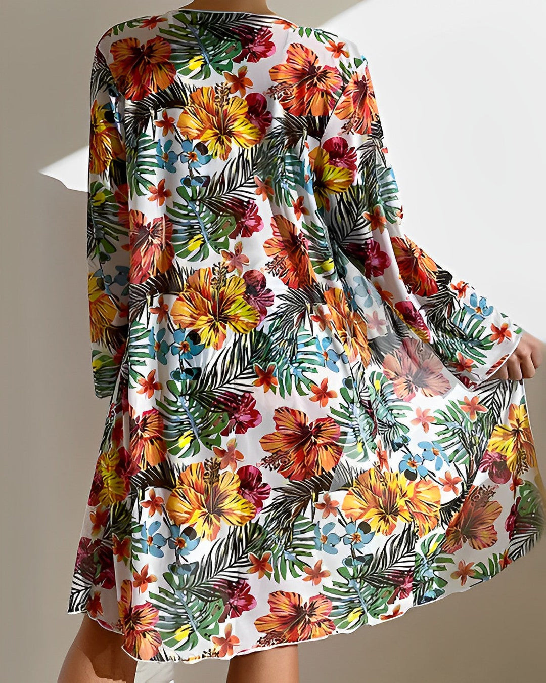 Floriana™ - Tropical Print Bikini Set with Cover-Up