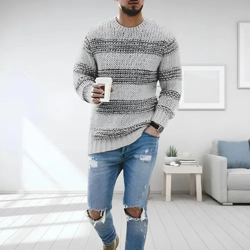 Daxon™ – Striped Chunky Knit Sweater