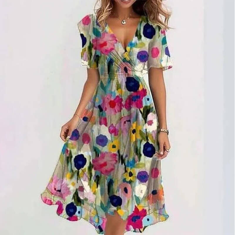 Rosalie™ | Special Short Sleeve Midi Dress