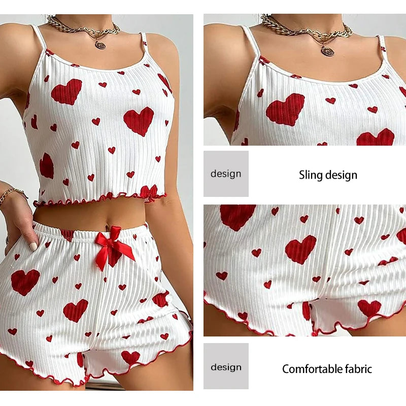 LUSTIQUE™ HEART PRINT PYJAMA SET