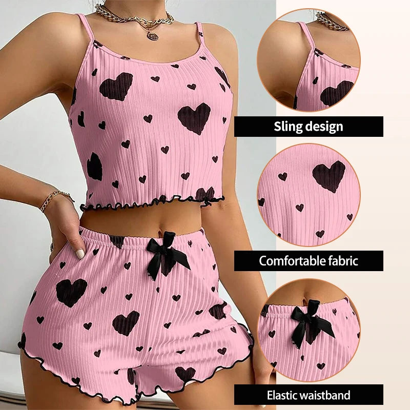 LUSTIQUE™ HEART PRINT PYJAMA SET
