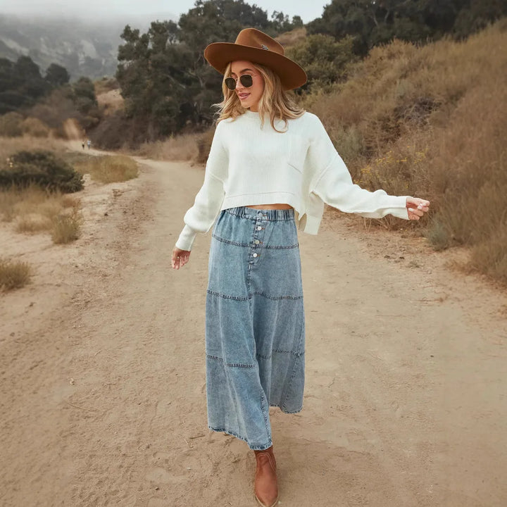 Gaya™ Stonewashed Maxi Skirt