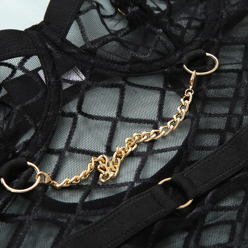 Macie™ - Chain Accent Bodysuit Lingerie