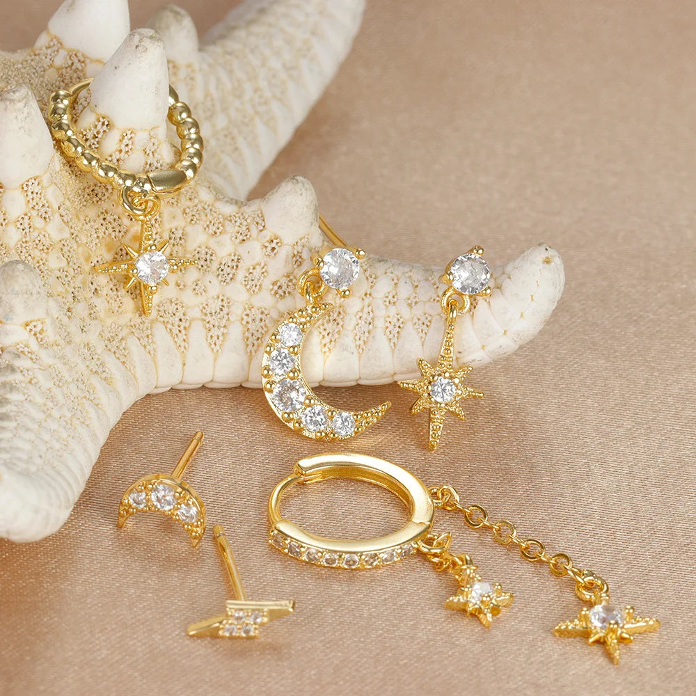 CELESTIA™ STAR & MOON EARRING SET
