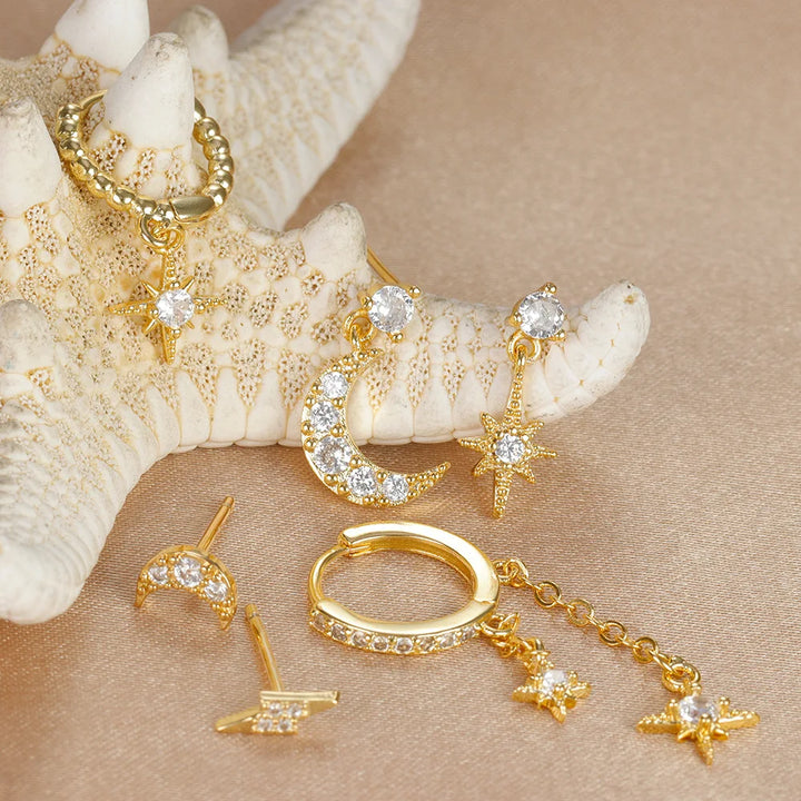 CELESTIA™ STAR & MOON EARRING SET