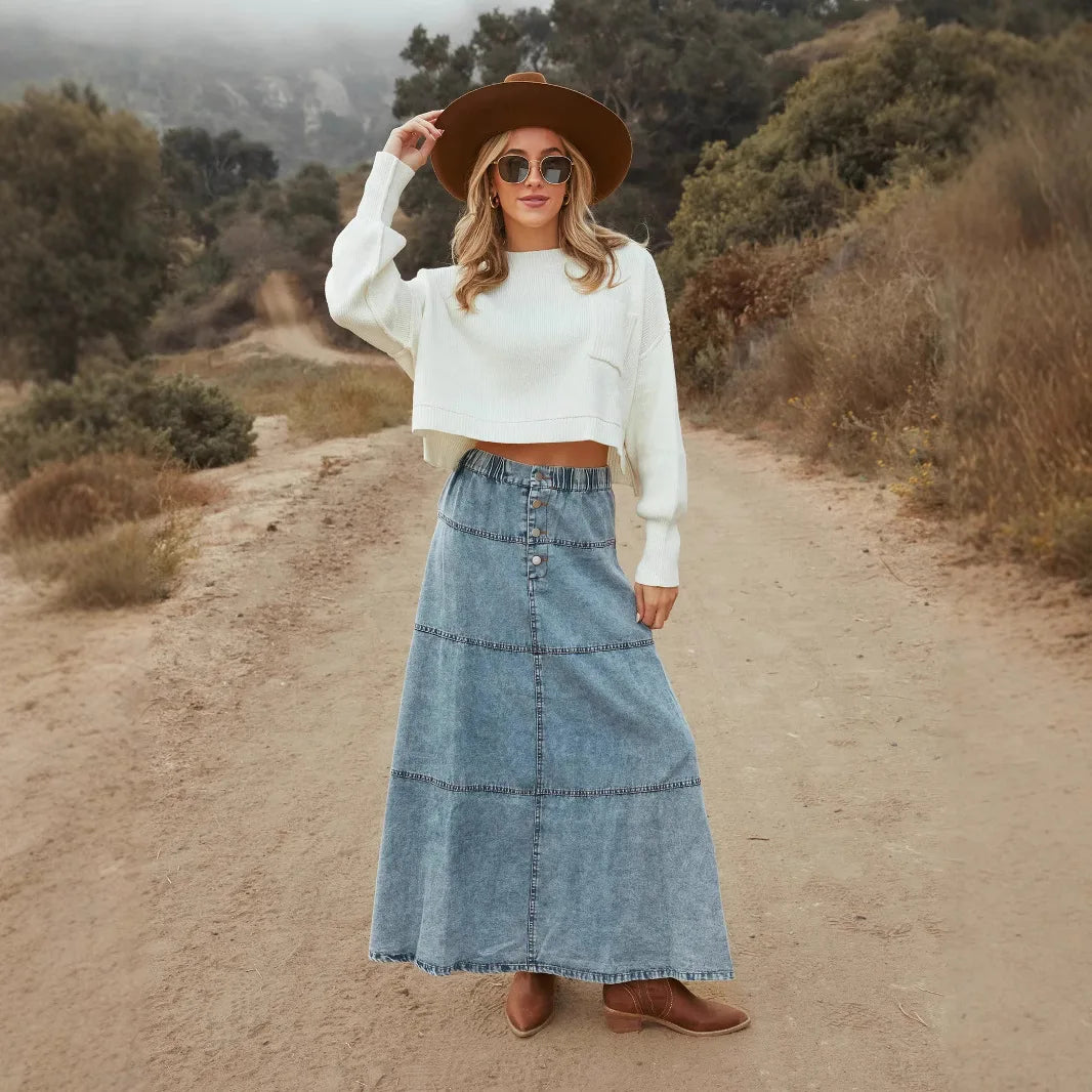 Gaya™ Stonewashed Maxi Skirt