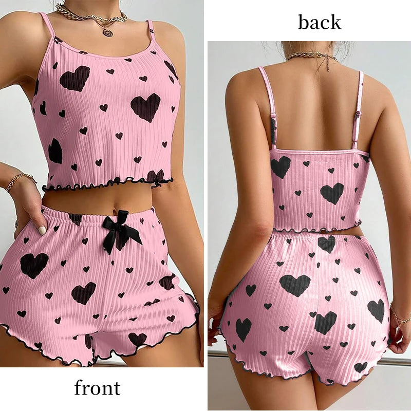 LUSTIQUE™ HEART PRINT PYJAMA SET