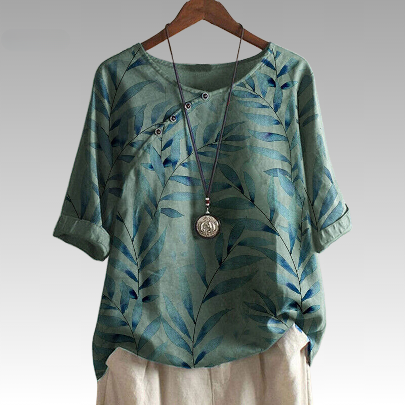 Celandra™ - Nature-Inspired Button Detail Top
